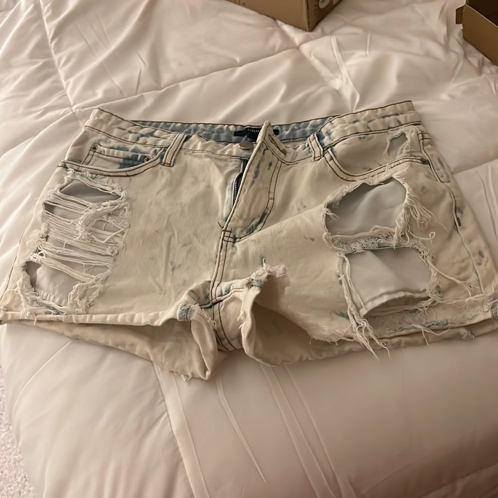 Forever 21 Ripped Jean Shorts